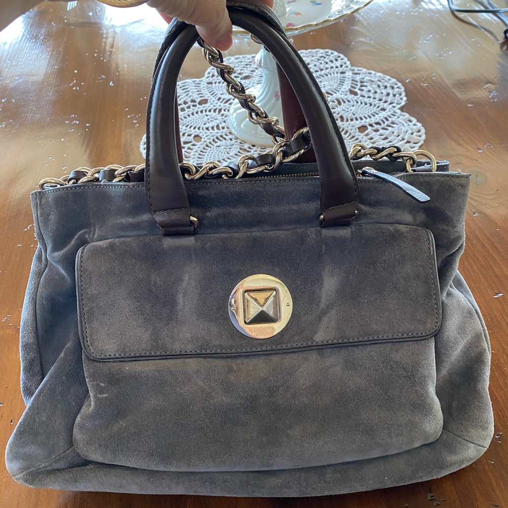 Kate Spade suede shoulder tote purse